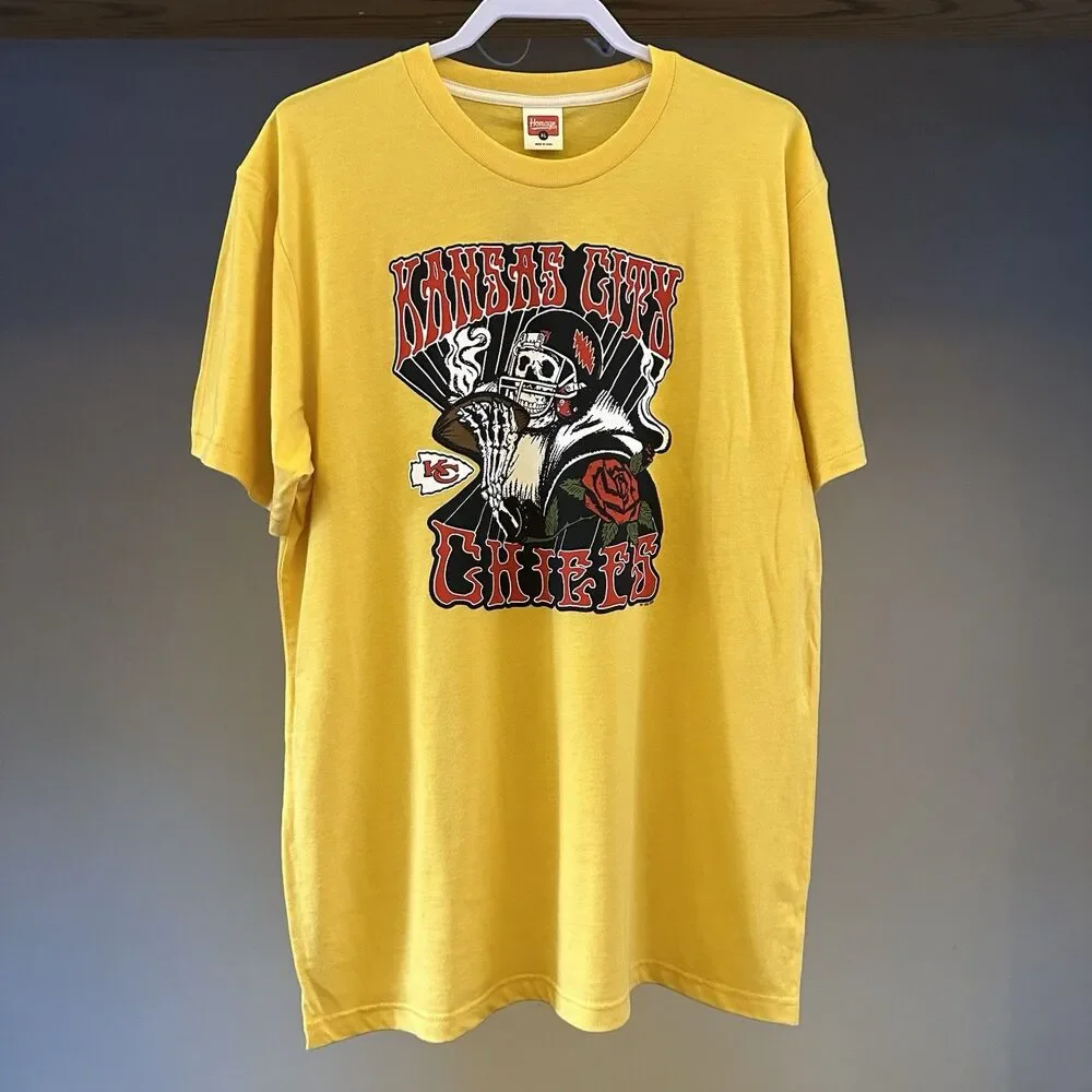 Homage NFL Kansas City Chiefs X Grateful Dead T-Shirt Men's XL NWT - Picture 10 of 16